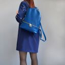 TL Bag Rucksack Tropfendesign aus Weichem Leder Blau TL142280