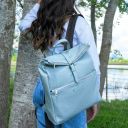 Denver Soft Leather Backpack Light Blue TL142355