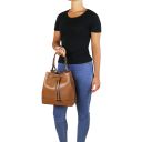 Minerva Sac Secchiello Pour Femme en Cuir Cognac TL141576