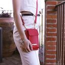 TL Bag Leather Wallet With Strap Lipstick Red TL142323