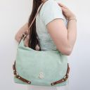 Sierra Bolso de asa Larga en Piel Agamuzada Azul claro TL142419