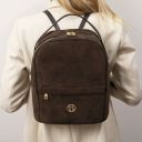 Volta Suede Leather Backpack Dark Taupe TL142517