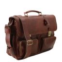 Ventimiglia Leather Multi Compartment TL SMART Briefcase With Front Pockets Черный TL140587