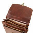 David Leather Crossbody Bag - Large Size Dark Brown TL141424