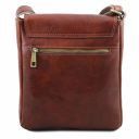 John Leather Crossbody bag for men With Front zip Pocket Черный TL141408