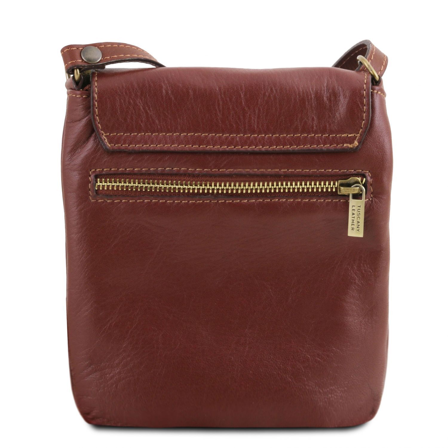 Sasha Unisex Soft Leather Shoulder bag Dark Brown TL141510