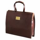 Palermo Leather Briefcase 3 Compartments for Woman Черный TL141343