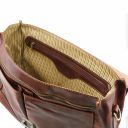Mantova Leather Multi Compartment TL SMART Briefcase With Flap Brown TL141450