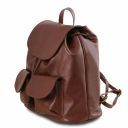 Seoul Leather Backpack Small Size Dark Brown TL141508