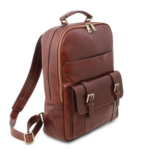 leather laptop backpack