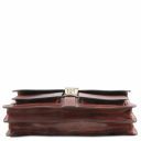 Assisi Leather Briefcase 3 Compartments Dark Brown TL141825
