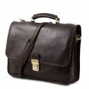 Torino Кожаный портфель на 2 отделения Темно-коричневый TL10029