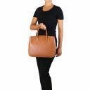 Camelia Leather Handbag Cognac TL141728