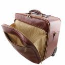 Varsavia Leather Pilot Case With two Wheels Brown TL141888