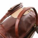 TL Voyager Travel Leather bag With Side Pockets - Small Size Brown TL141441