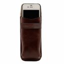 Эксклюзивный кожаный футляр для Очков/Смартфона Темно-коричневый TL141282