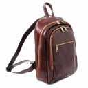 Perth 2 Compartments Leather Backpack Dark Brown TL142049