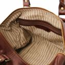 TL Voyager Дорожная кожаная сумка-даффл с карманом сзади - Малый размер Коричневый TL141250