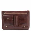 Siena Cartable en Cuir Avec 2 Compartiments Marron foncé TL10054