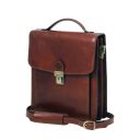 David Leather Crossbody Bag - Small Size Dark Brown TL141425