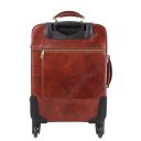 Business 4 Wheels Leather Trolley and Leather TL SMART Laptop Briefcase Brown TL142271