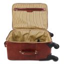 Business 4 Wheels Leather Trolley and Leather TL SMART Laptop Briefcase Brown TL142271