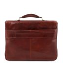 Business 4 Wheels Leather Trolley and Leather TL SMART Laptop Briefcase Коричневый TL142271