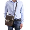 David Leather Crossbody Bag - Large Size Black TL141424