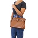TL Bag Handtasche aus Leder Grau TL142174