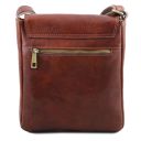 John Leather Crossbody bag for men With Front zip Black TL90192
