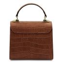 Atena Croc Print Leather Handbag Коричневый TL142267
