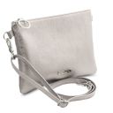 TL Bag Clutch aus Weichem Metallic-Leder Silver TL141988
