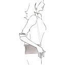 TL Bag Clutch aus Weichem Metallic-Leder Silver TL141988