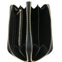 Mira Double zip Around Leather Wallet Black TL142331