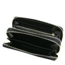 Mira Portefeuille en Cuir à Double Entièrement Zippée Noir TL142331