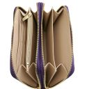 Mira Doppel Rundum-Reißverschluss Damenbrieftasche aus Leder Lila TL142331