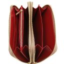 Mira Doppel Rundum-Reißverschluss Damenbrieftasche aus Leder Champagne TL142331