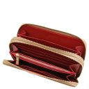 Mira Double zip Around Leather Wallet Champagne TL142331