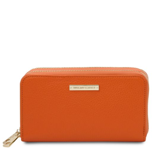Mira Portafoglio in Pelle con Doppia zip Around Arancio TL142331