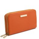 Mira Double zip Around Leather Wallet Оранжевый TL142331