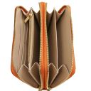 Mira Double zip Around Leather Wallet Orange TL142331