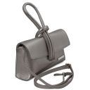 TL Bag Metallic Leather Clutch Gunmetal Grey TL141993