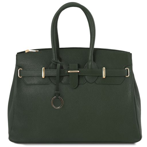 TL Bag Кожаная сумка с золотистой фурнитурой Forest Green TL141529