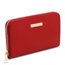 Ilizia Exklusive Damenbrieftasche aus Leder mit Rundum-Reißverschluss Lipstick Rot TL142317