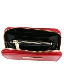Leda Exklusive Damenbrieftasche aus Leder mit Rundum-Reißverschluss Lipstick Rot TL142320