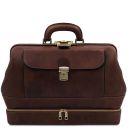 Giotto Exclusive Double-bottom Leather Doctor bag Dark Brown TL142344