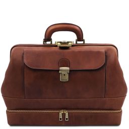 Giotto Exclusive Double-bottom Leather Doctor bag Brown TL142344