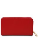 Gaia Doppel Rundum-Reißverschluss Damenbrieftasche aus Leder Lipstick Rot TL142343