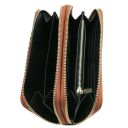 Gaia Portafogli in Pelle con Doppia zip Around Cognac TL142343