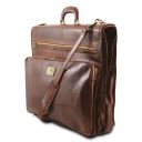 Papeete Kleidersack aus Leder mit Grosse Vortasche Braun TL142348
